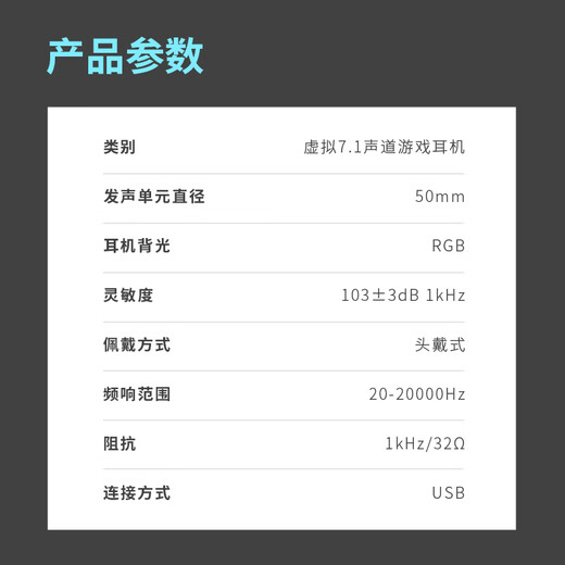 Rapoo VH160S upgraded wired gaming headset Delta action fps fearless contract chicken-eating weapon listening sound positioning head-mounted 7.1 channel RGB backlight white