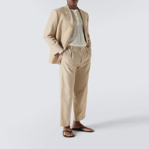 Auralee Men's Wool & Silk Henley P00894906 White M M