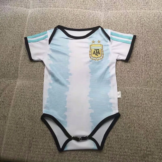 Haona baby football clothing baby crawling suit jumpsuit football German Arsenal Real Madrid Dortmund short-sleeved jumpsuit Argentina 9M (67-72CM/recommended 6-12 months)