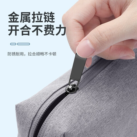 BUBM multifunctional digital power supply storage bag, convenient office business trip liner storage bag, computer bag accessories, gray-storage bag