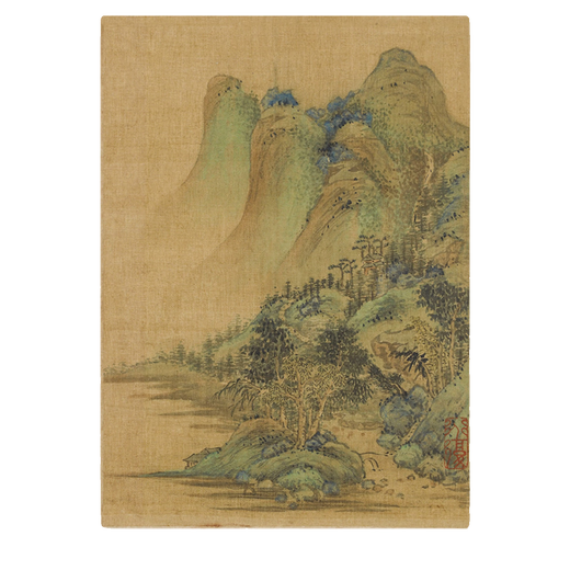 Yuan Shengmao Landschaft Bild Ancient Green Landscape Bilder berühmte Gemälde Replik Antike Gemälde hängen Gemälde