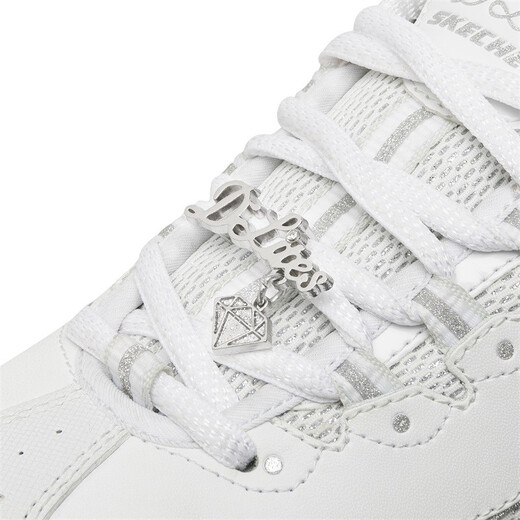 SKECHERS斯凯奇十周年钻石纪念版熊猫鞋缓震运动休闲鞋 增高透气老爹鞋女 12241/WSL 钻石款-白色/银色 39