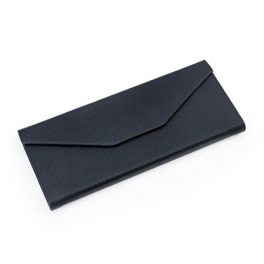 Chuanjitayi Gläser Box handgefertigtes Dreieck Schwarzes Klappglasbox PU Lederkreuzmuster Sonnenbrille Flach Licht Spiegel Box Schwarze Klappgläser Box 2 Stücke