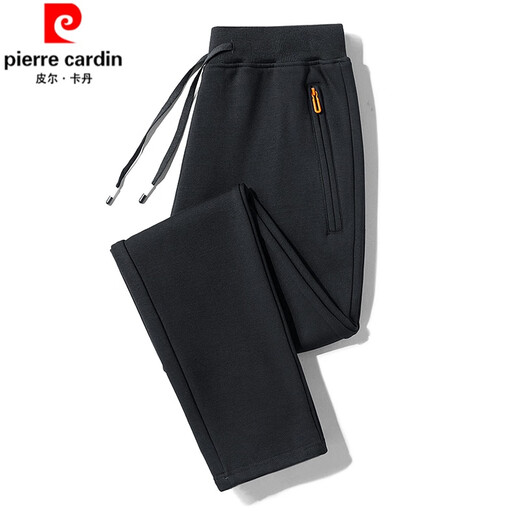 Pierre Cardin pure cotton sweatpants men's spring and autumn casual pants men's loose straight sweatpants plus fat plus size fat long pants dark gray (straight) spring and autumn 2XL (120-145Jin Jin equals 0.5 kg)