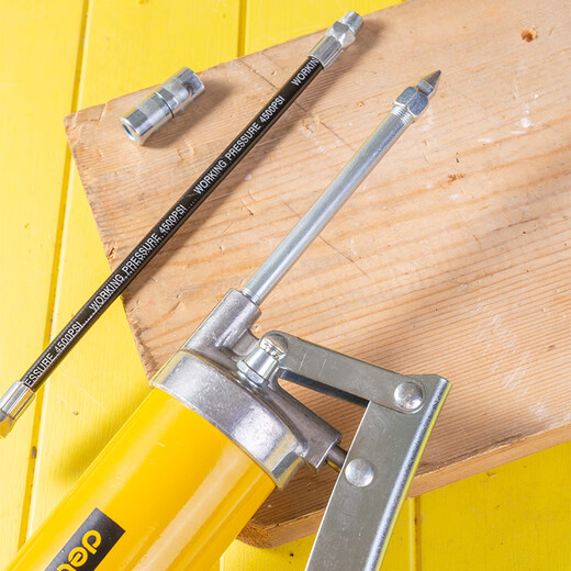 Deli 400CC high-pressure manual labor-saving butter gun butter gun high-pressure oil injector soft and hard tube butter 4500psi