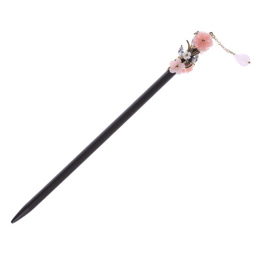 Yanyu Jiangnan ancient style Hanfu headdress updo hair wooden hairpin classical walking retro tassel hairpin female cheongsam accessories hairpin hairpin length about 18 cm