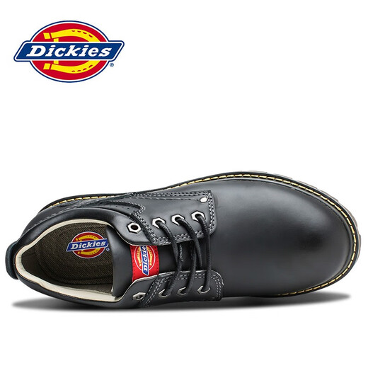 Dickies casual shoes men's shoes autumn low top work shoes men's versatile trendy casual leather shoes British style men's shoes black 40 [a size larger, suitable for sports shoes 41]