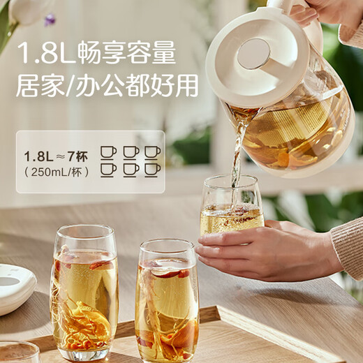 SUPOR health kettle, household large-capacity kettle with integrated heat preservation, fully automatic constant temperature electric kettle, tea boiler and stewing kettle, large diameter filter, 18 major health functions SW-18YJ15A, 24-hour reservation 1.8L