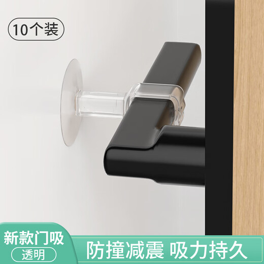 Qiansu wheel window handle anti-collision protective cover without punching glass suction cup holder anti-collision pad transparent door suction 10 pieces ABS