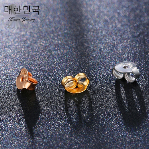 Jianla (WL) 18k gold ear plug ear stud buckle anti-falling rose gold universal back stopper color gold ear wire ear wall earplugs ear accessories Mid-Autumn Festival Teacher's Day gift white / single