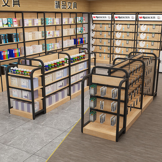 沐意 超市货架展示架便利店挂钩中岛柜零食母婴文具店可调节双面架子 【挂钩】双面副架1170*690*1380