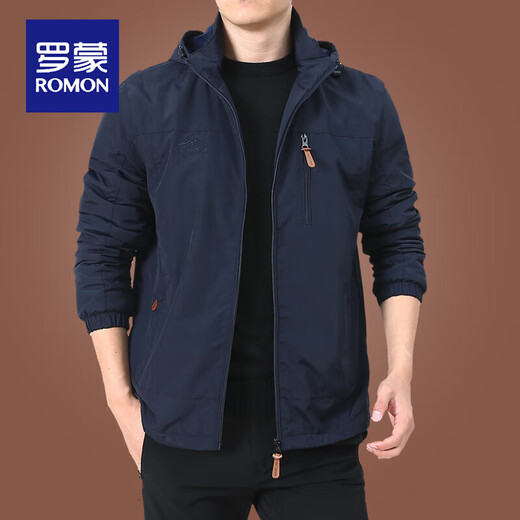 ROMON outdoor jacket men's jacket autumn and winter middle-aged men's autumn clothes top plus velvet jacket men's spring and autumn thick 9898 military green style plus velvet 2XL