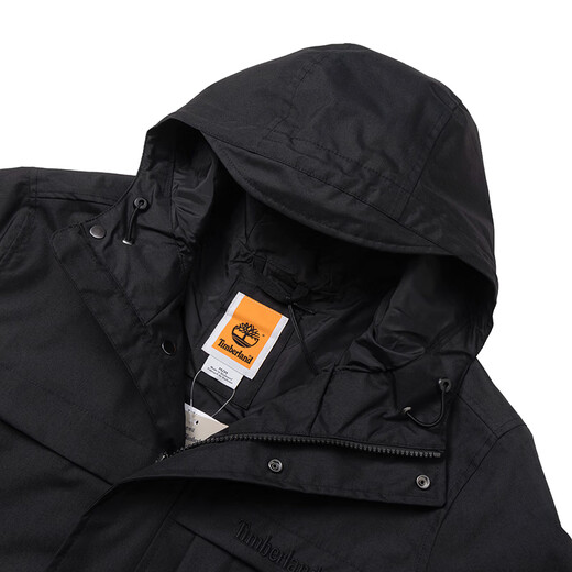 Timberland添柏岚冲锋衣男春季户外登山服防风连帽夹克防水工装外套A695W A695W001/黑色 XS 165 建议80-100斤