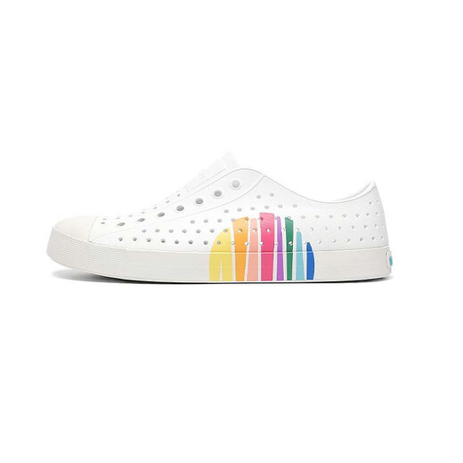 Chaussures de trou indigènes Style parent-enfant Été Nouveau motif arc-en-ciel imprimé pour enfants imperméables Sandales antidérapantes 11100102-9027H 28