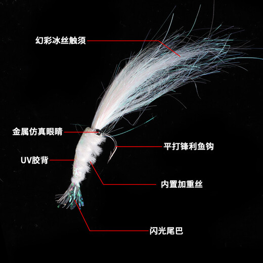 Bear Fire Ice Silk crevel Luya appât bionic luya Problème Luya Problème Colorne Crowned Shrimp 8 # 5 Problème de préparation Verre