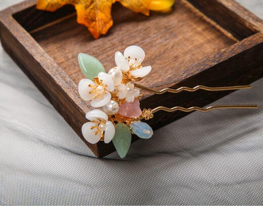 Handmade hairpin headdress, classical style hair accessories, Hanfu cheongsam, fairy tassel accessories, fairy headdress simple, long three-month hairpin in stock