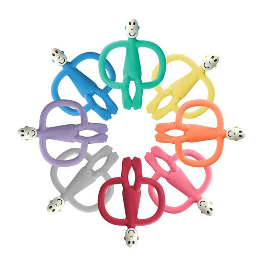 MATCHSTICK MONKEY British Match Monkey Teether Baby Soothes Molars No Tail Tailed Anti-eating Hand Bite Teether Can Be Boiled Professional Teether Oral Health Gift Box-Red