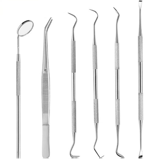 Meet the Beauty household dental calculus remover, tooth cleaner, toothpick, tooth mirror, oral care tartar set, six-piece tooth cleaning tool set