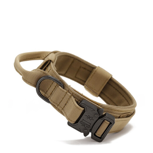 Front dog collar large dog tactical collar golden retriever German Shepherd Labrador dog collar metal buckle tactical collar (M size)