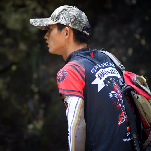 Ankylosaurus quick-drying short-sleeved men's summer stand-up collar half-sleeved clothes fishing sunscreen ice silk T-shirt ultra-thin, light, breathable and soft B2 pirate style L