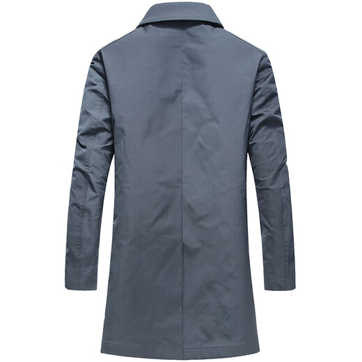 弗朗西保罗（FULANLE PAULO）春装风衣男中长款英伦风修身双排扣休闲西装大衣百搭上衣外套男装 灰色 170/M