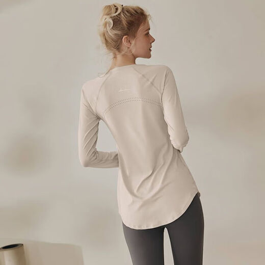 LULULMCCTN long-sleeved yoga top women's Pilates professional training sports running fitness top white L