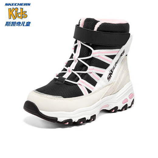 Skechers children's velvet boots children's buckle plus velvet boots girls snow boots warm cotton shoes 664200L