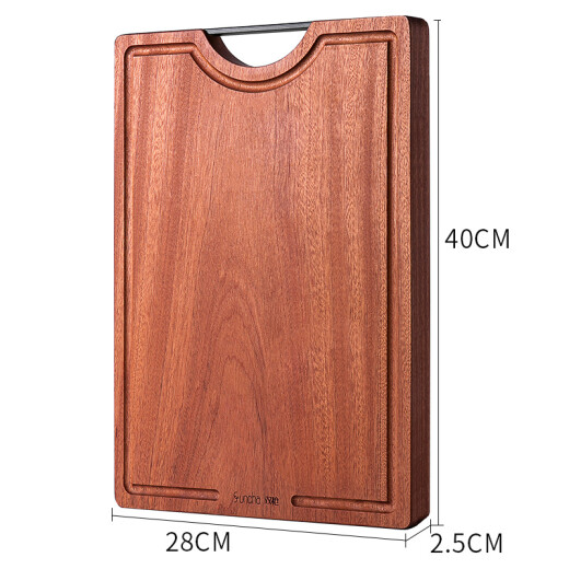 Double gun whole wood cutting board ebony thickened cutting board mildew-proof cutting board household rolling panel vegetable pier 40*28*2.5cm