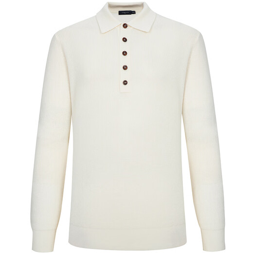 Dongbolini autumn and winter new men's shirt collar cardigan lazy casual pullover sweater off-white regular S 48