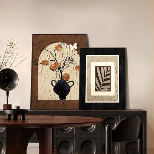 
Chengzi French desktop layout retro living room decoration painting medieval style restaurant persimmon Ruyi sofa background wall hanging painting JD15276 35*50 texture oil canvas ps gold frame