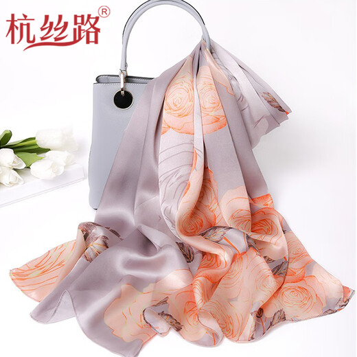 Hangsi Road silk scarf women's scarf mulberry silk scarf outer shawl practical birthday gift for mother and elders Shenyu Luoyan