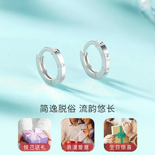 Liuguifu Jewelry platinum earrings for women PT950 earrings simple flowing earrings birthday gift 0.95g