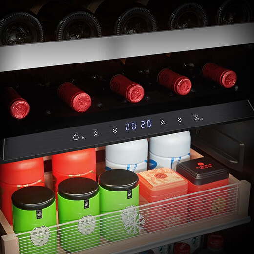 PULADI frequency conversion first-class ice bar home living room refrigerator frost-free air-cooled office glass door refrigerator freezer tea beverage wine cabinet ultra-thin arc retro light luxury energy-saving 1.6 meters black mirror frequency conversion dual temperature first-class energy efficiency