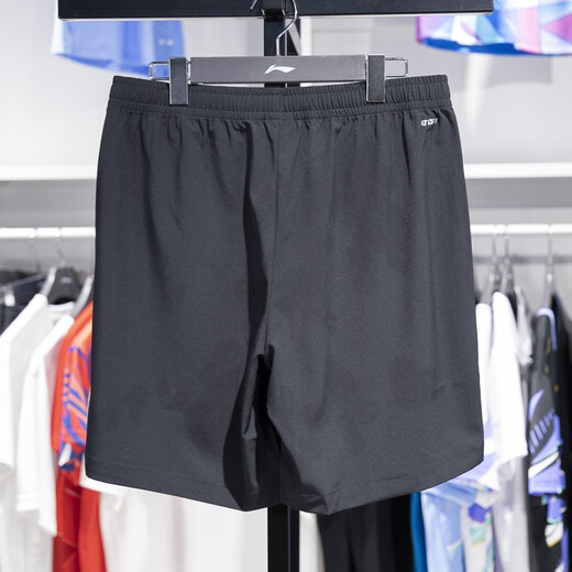 LI-Ning Sportshorts 2024 Winter Neues Männer- und Frauen-Training Schnell verdammte Wettbewerbshose Aksu829 Aksu829-1 Schwarz XS
