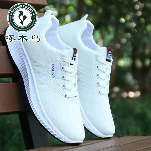 
Woodpecker men's shoes for summer 2025 new trendy mesh flying thin breathable mesh shoes for men's versatile casual sports trendy shoes -881 black 43