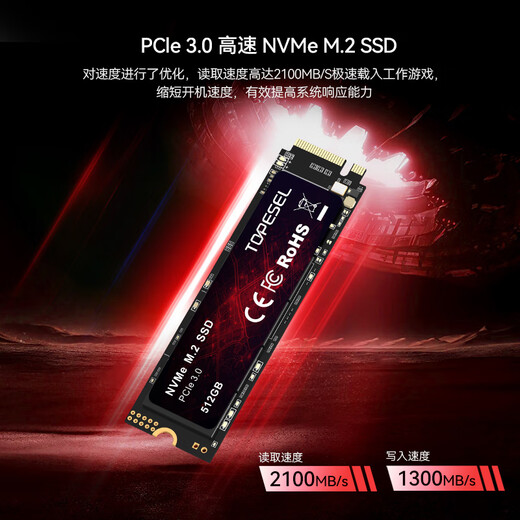TOPESEL convient au disque SSD m.2 (protocole nvme) PCle 3.0 de particule du fleuve Yangtze intégré 512G PCIe3.0 modèle économique