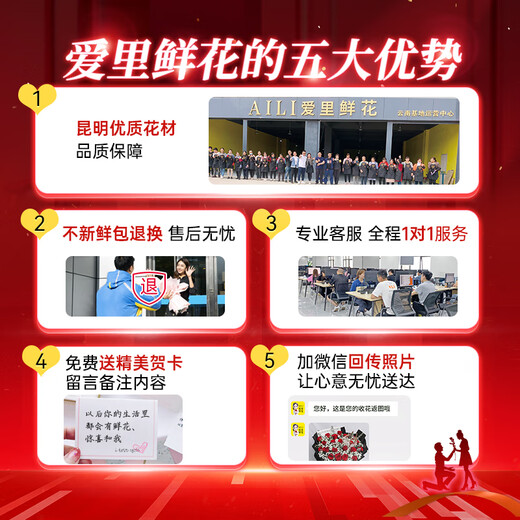 Airi New Year Flowers and Fruit Gift Boxes and Fruit Baskets Send Flowers to Elders, Wife and Girlfriend Birthday Gifts in the City Flower Shop Guofeng Huali Designer Fruit and Flower Gift Boxes