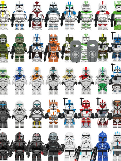 Chinese building blocks, star wars, black commando, storm soldier building blocks, human figures, bain technical soldier assembled children's toys XP371-Black commando