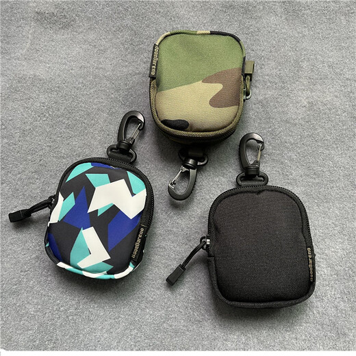 Billetera de monedas Qindu mini bolso de bolsa colgante pequeño bolso de cintura práctica bolsas de almacenamiento de la llave a los auriculares Bag negro