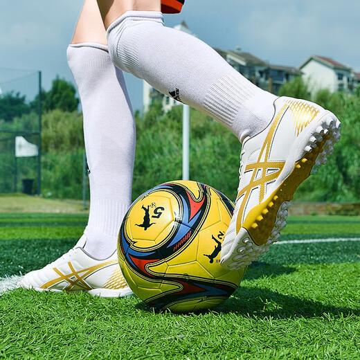 Senses zapatos de fútbol uñas rotas tf hombres y mujeres zapatos para niños adultos para jóvenes para el entrenamiento anti-deslizamiento de la hierba artificial examen de entrada de la escuela secundaria zapatos de goma de cuero 2022 uñas rotas de platino 40 [calcetines + placa protectora + bolsa de zapatos]