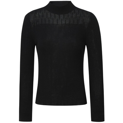 Firststation Daya Home Fashion Half High Neck Slim Slim Long Manche Base Shirt Women's 24 Automne et hiver Nouveau modèle 9905A noir 160 / 84A / M