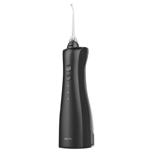 Saky Dental Irrigator/Water Flosser/Tooth Scrubber/Teeth Scaler Non-Electric Toothbrush Portable Design H1312 (Polar Black)