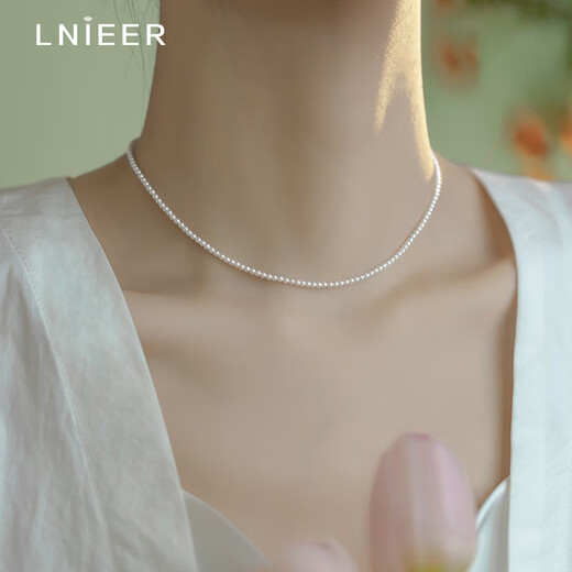 Lnieer extrem dünn 2mm3mm shi jia rund und makelloser helllicht Reiskornperlen Halskette Dünne Schlüsselbeutel Kettenkette Perlenkette Accessoires Perlenkette [normal 3mm]