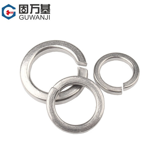 Guwanji spring washer 304 stainless steel open spring washer flat washer Washer elastic gasket national standard accessories M6 304 material-100 pieces
