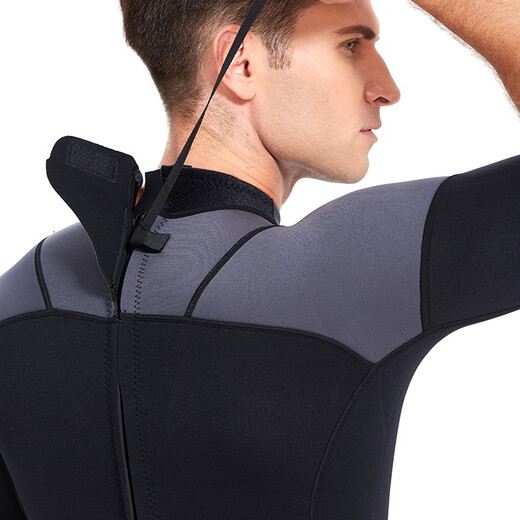 Yon Sub Wetsuit Couple Wetsuit Men and Women One-piece Warm 3mm Winter Swimming Long Sleeve Short Sleeve Swimsuit Deep Diving Surfing Black Gray (Short Sleeve) M