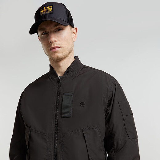 G-Star Raw Autumn Nouveau produit G-A1 Veste pilote Veste étanche Veste en haut des vêtements décontractés pour hommes Polyvyle D25370 Black L