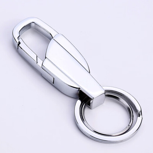 LAAZEE car keychain prevent loss Men's keychain metal belt waist buckle Business practical gift gift 010 gun black - front entry and exit safety + reverse phone