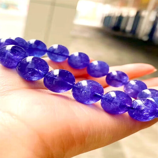 Fengxi Natural Faceted Tanzanite Bracelet Women's Tanzanite Sapphire Bracelet Pendant Necklace Blue Crystal Round Jewelry Boutique 8mm with Certificate