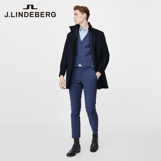 
J. Lindeberg Shopping Mall same spring and summer wool blend long casual wool jacket for men 5193WT504 PAF dark black blue S