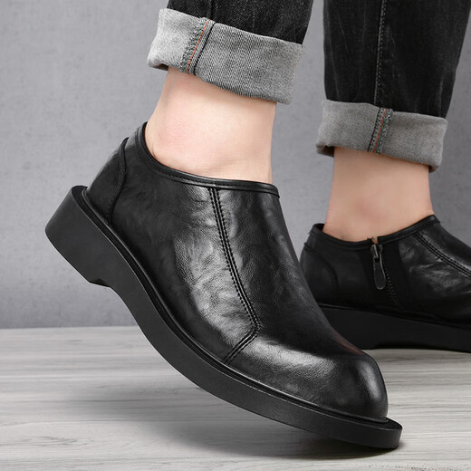 XO leather shoes for men pure cowhide 2025 autumn and winter slip-on casual leather shoes business formal casual shoes men's shoes starry sky black hand-grained cowhide 59991 42